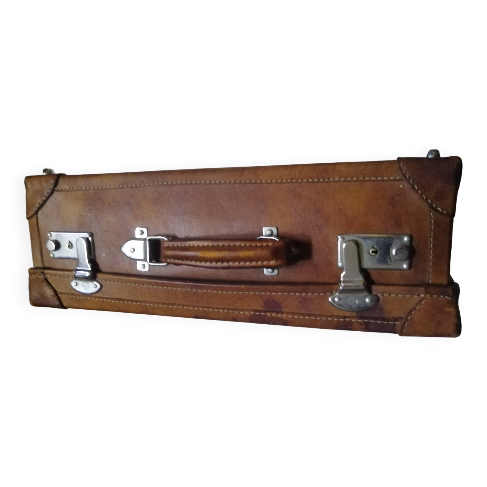 Valise en cuir (golden leaf )