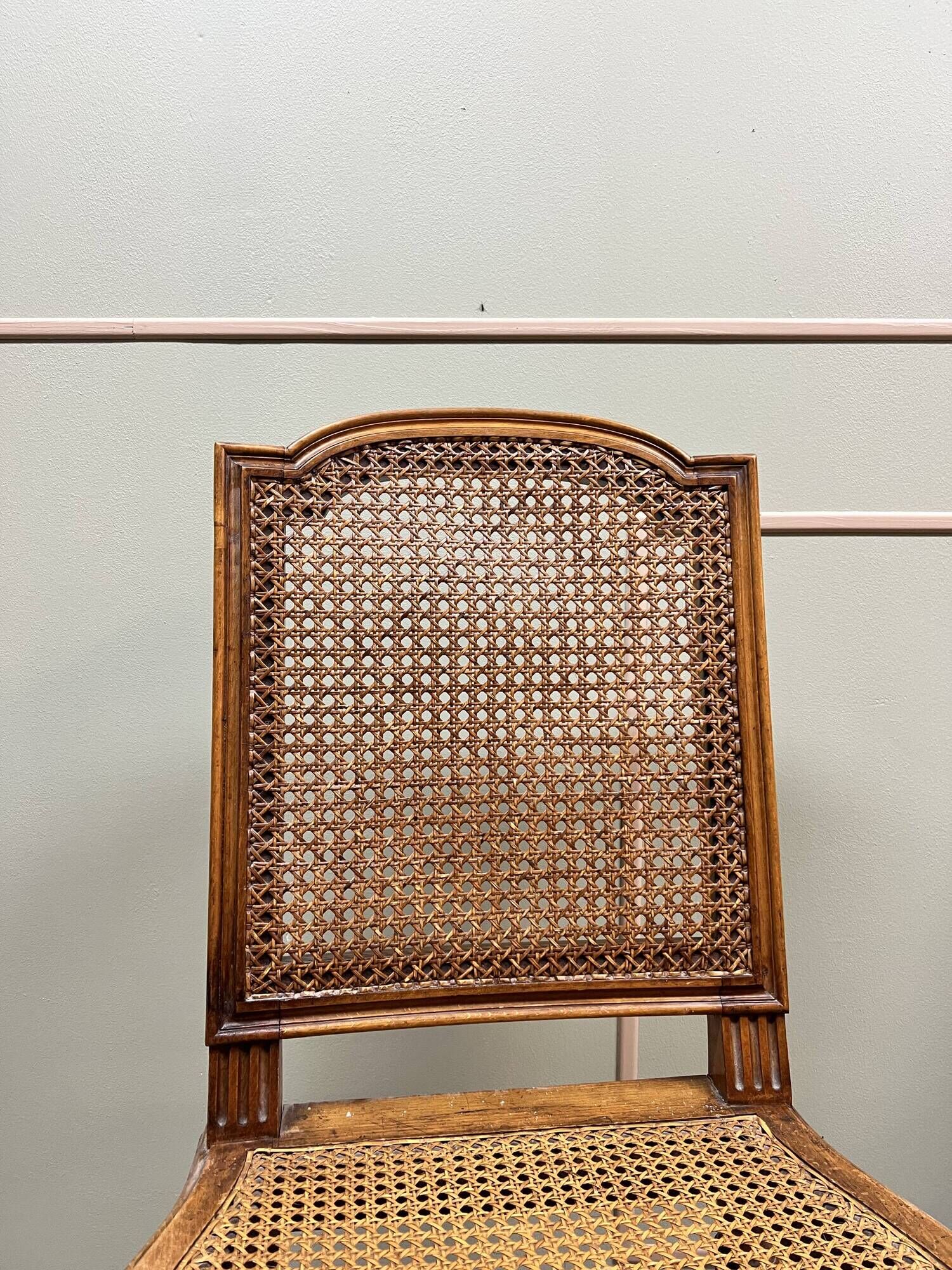 Suite Of Four Cane Chairs In Louis XVI Style Natural Wood