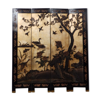 4-leaf screen Chinese lacquer