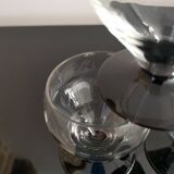 6  petits verres à pieds rétro fumé bordeaux