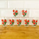 7 verres vintage fleuris