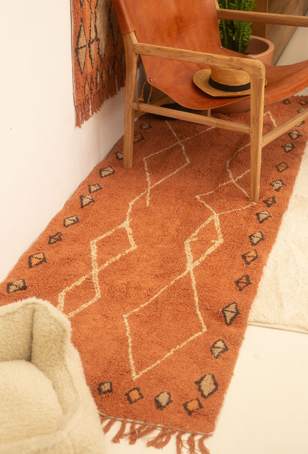 Tapis berbere 80 x 240 cm orange