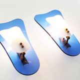 Pair of Italian glass wall lights 1950 by Cristal Arte