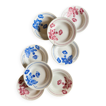 Set of 8 vintage deep plates, Edmond de Saint Amand -