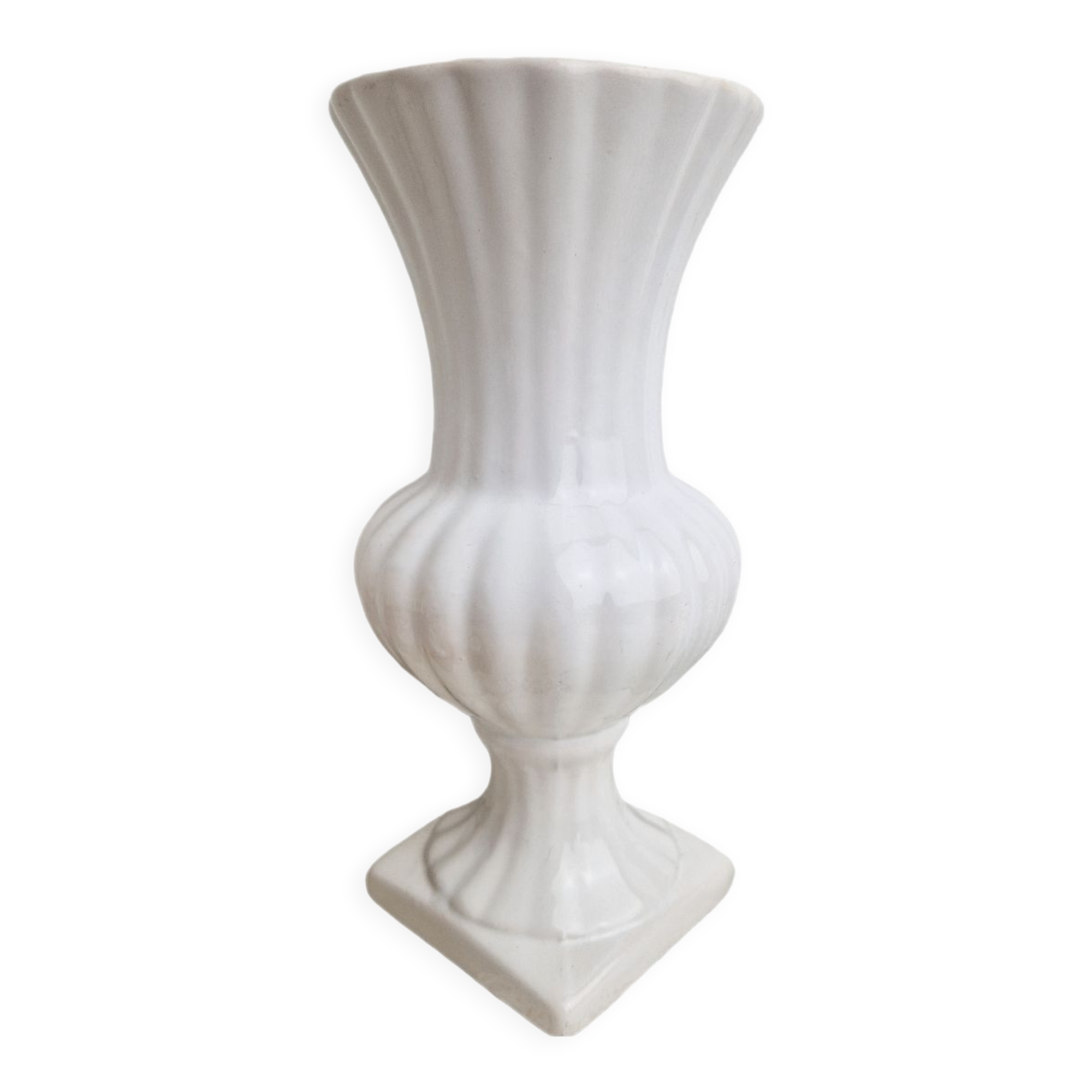 Medici style vase in vintage white ceramic