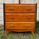 Vintage Scandinavian chest of drawers - varnished wood in teak colour