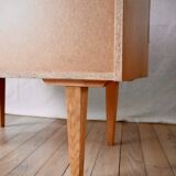 Scandinavian designer chest of drawers in blond oak Mid-Century Circa 1950