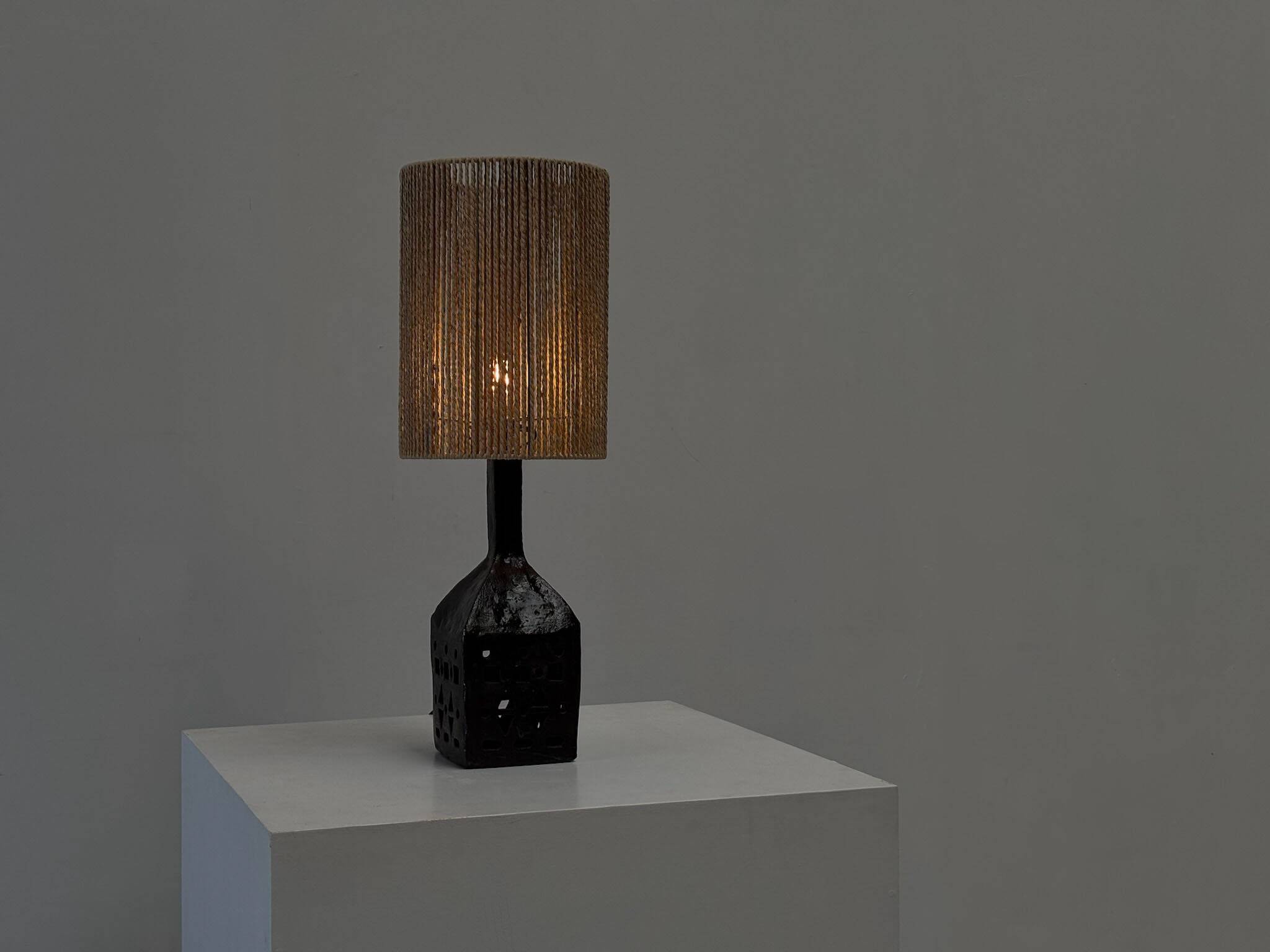 Lampe en céramique française, années 1950