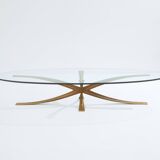 Large bronze coffee table by Michel Mangematin circa 1962