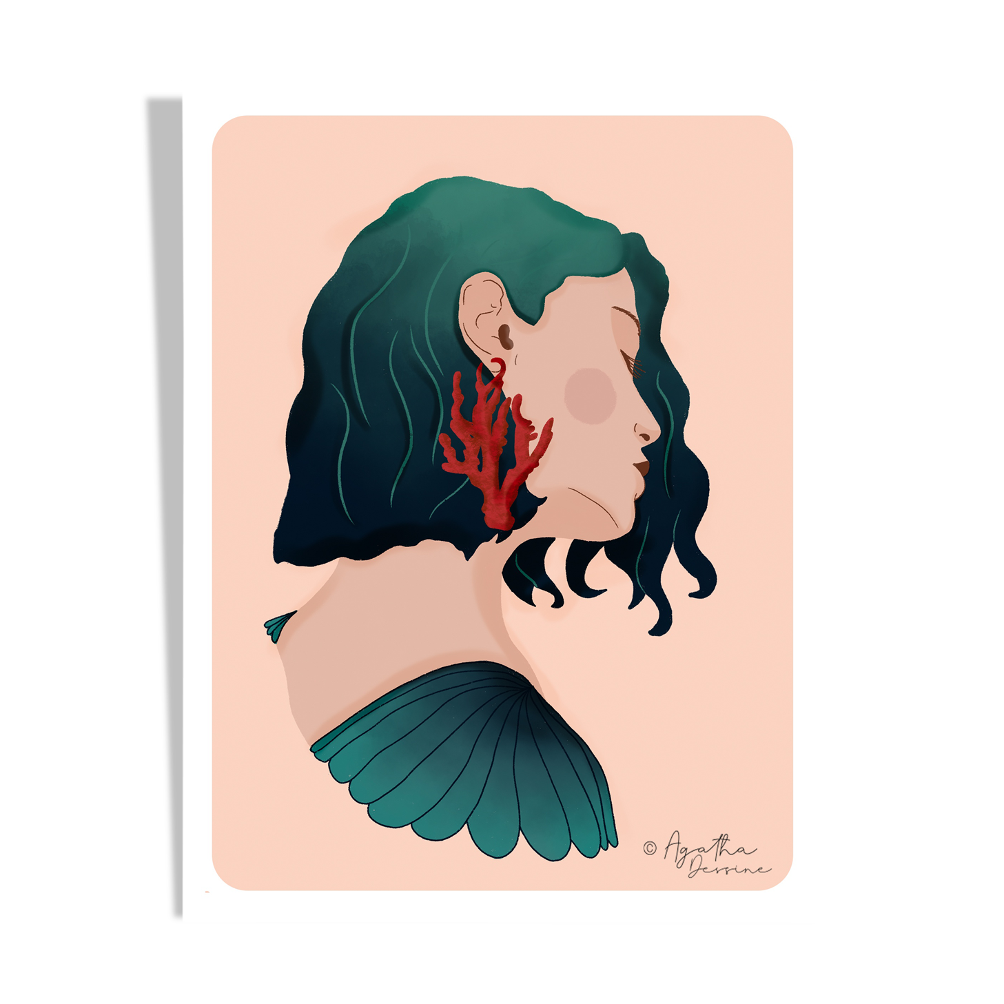 Illustration "Woman and Coral" A4