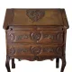 Antique solid wood secretary richly carved, in the Louis XV style.