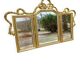 Miroir triptyque en bois doré et sculpté