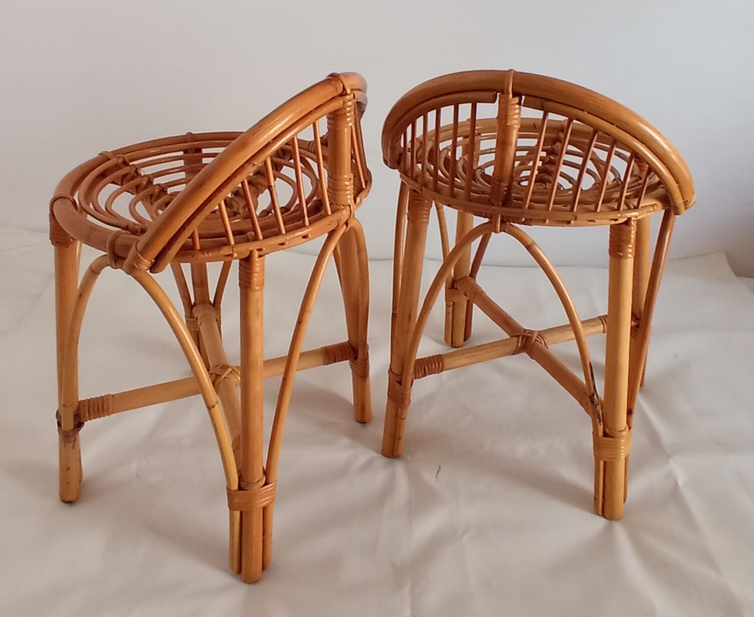Low bamboo stools