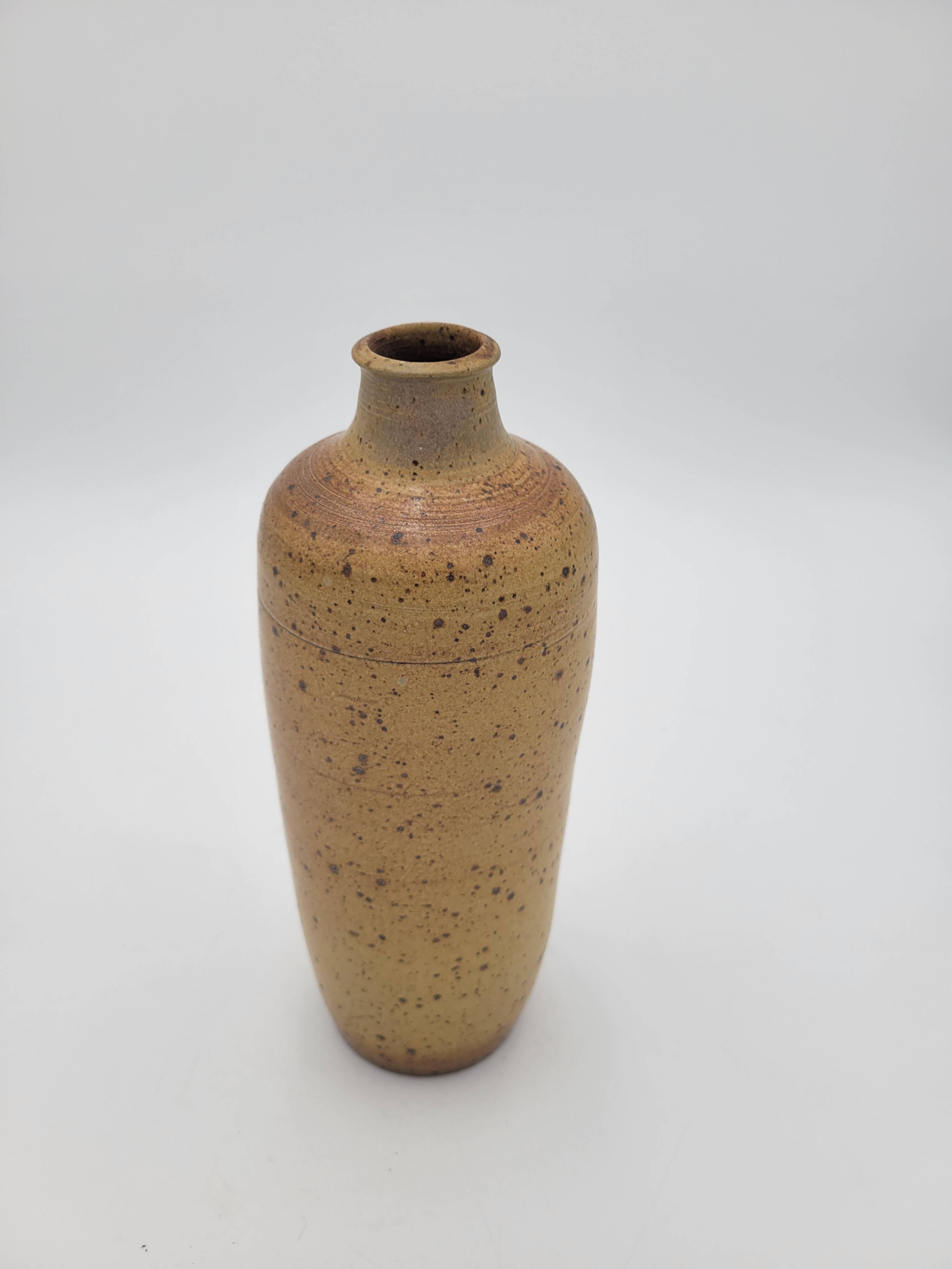 Vintage artisanal vase in pyrite stoneware