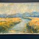 Original Swedish Oil on Canvas – “River Landscape with Mountains”  Vintage