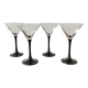 4 black Luminarc martini glasses