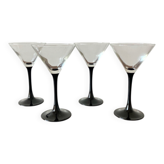 4 verres à martini Luminarc noirs