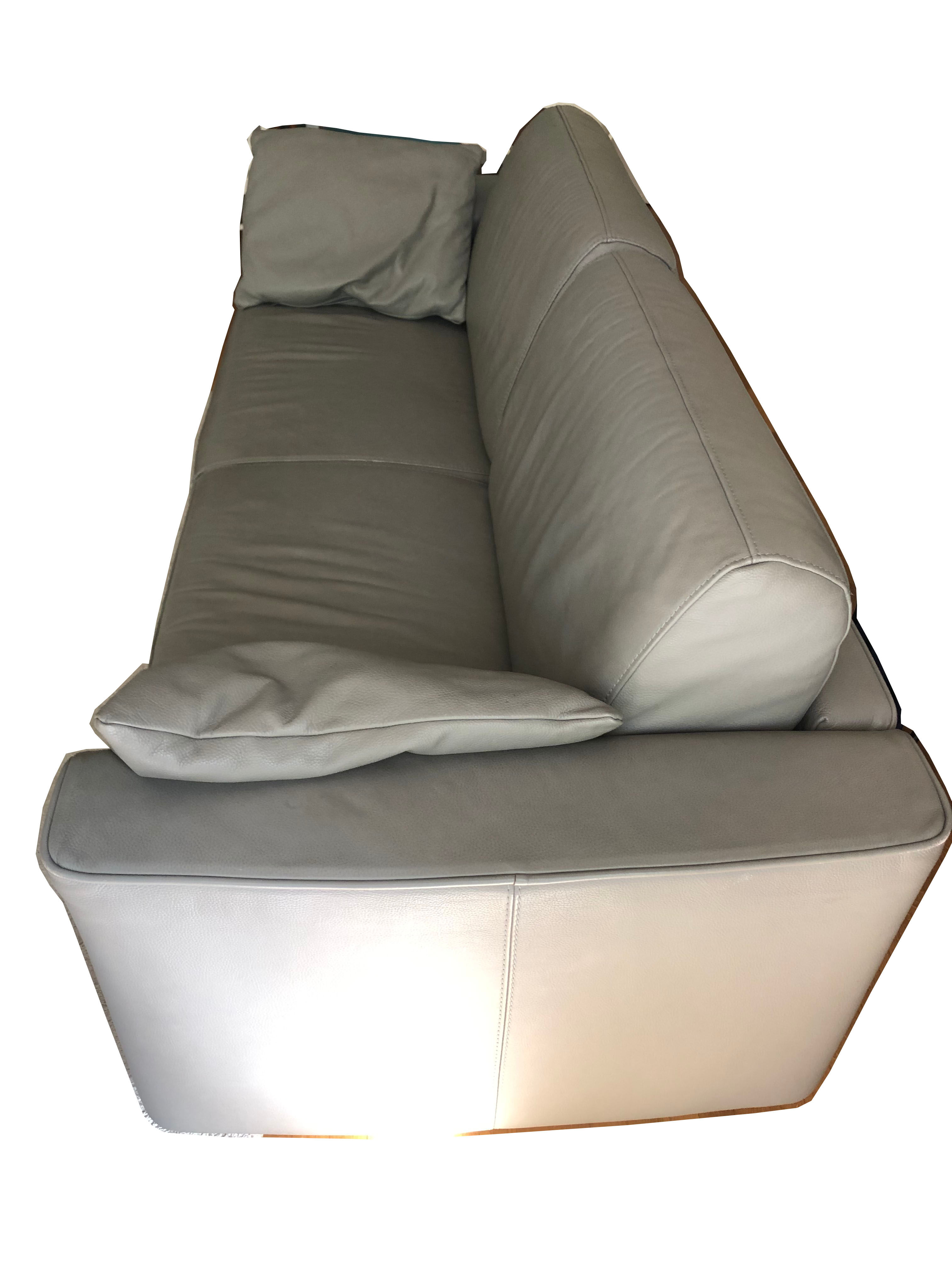Sofa bed in grey leather from Steiner