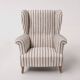 Pair of Striped French Bergère Armchairs, 1970s
