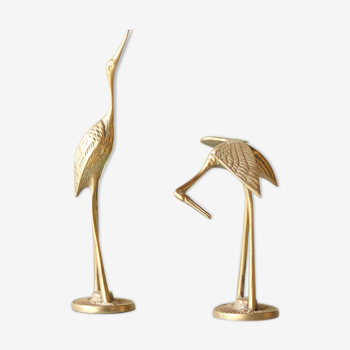 Pair of herons in brass
