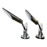 Pair of chrome "Grin Luz" lamps by Luis Pérez de la oliva, Spain, 1973