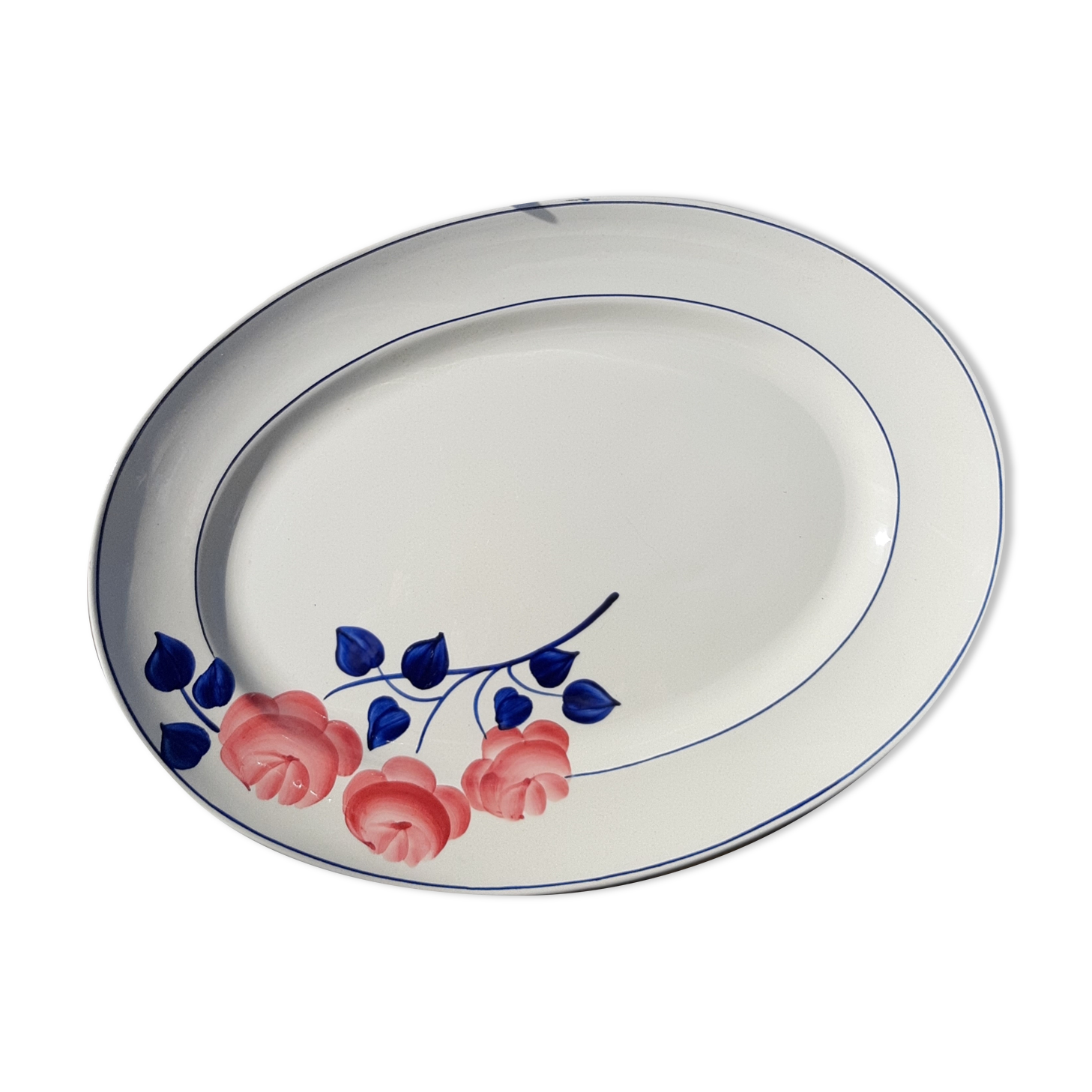 Oval dish HBCM decoration flowers
