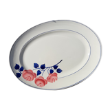 Plat ovale HBCM décor fleurs