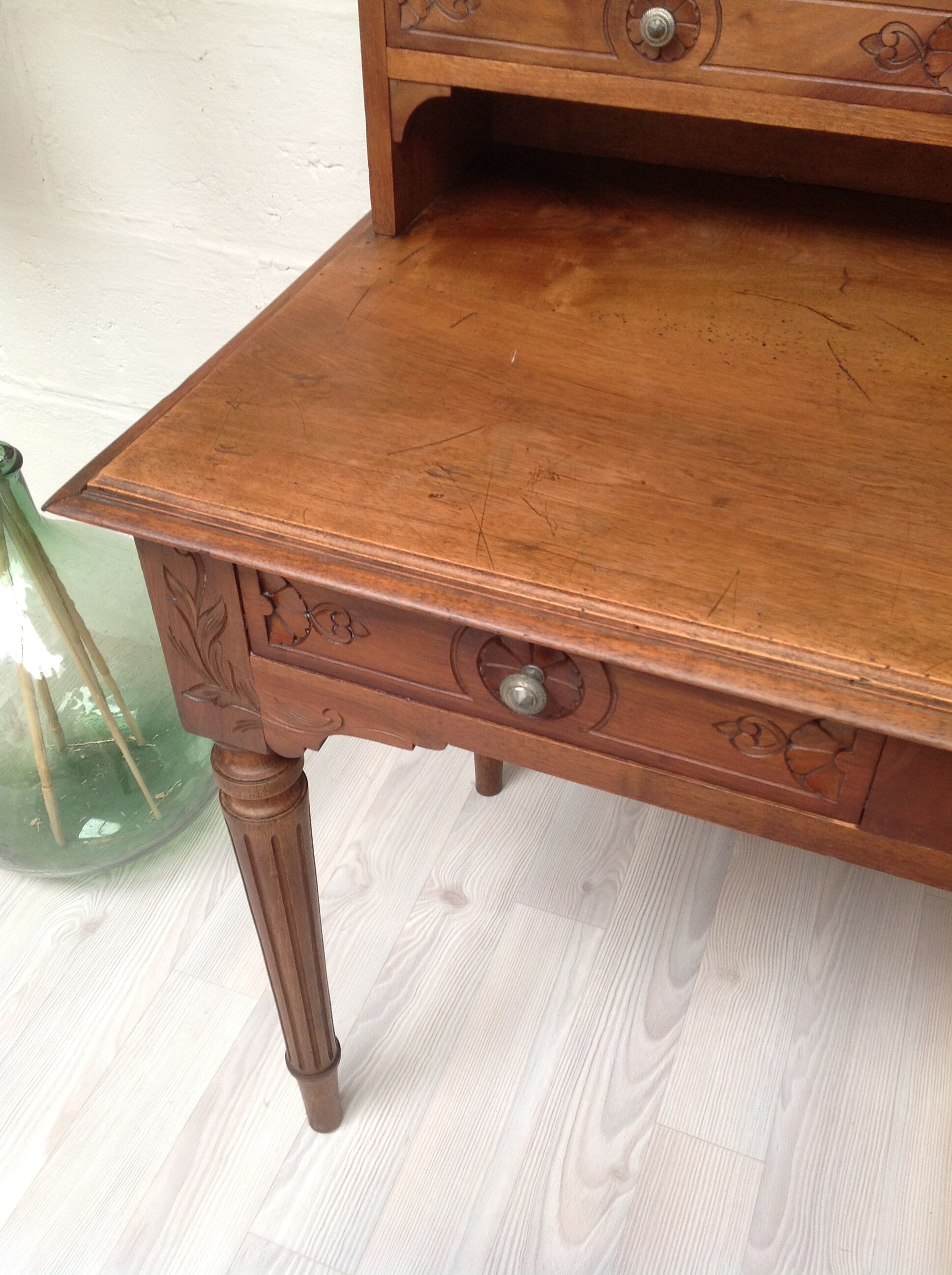 Secretary carved wood