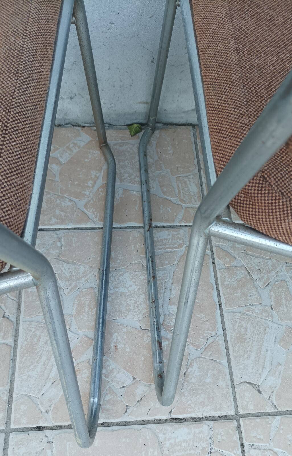 Set of 6 vintage low chrome metal chairs