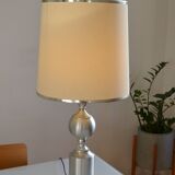 See delmas lamp 70's with fabric and metal lampshade