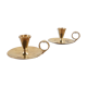 Pair of brass cellar rat candlesticks