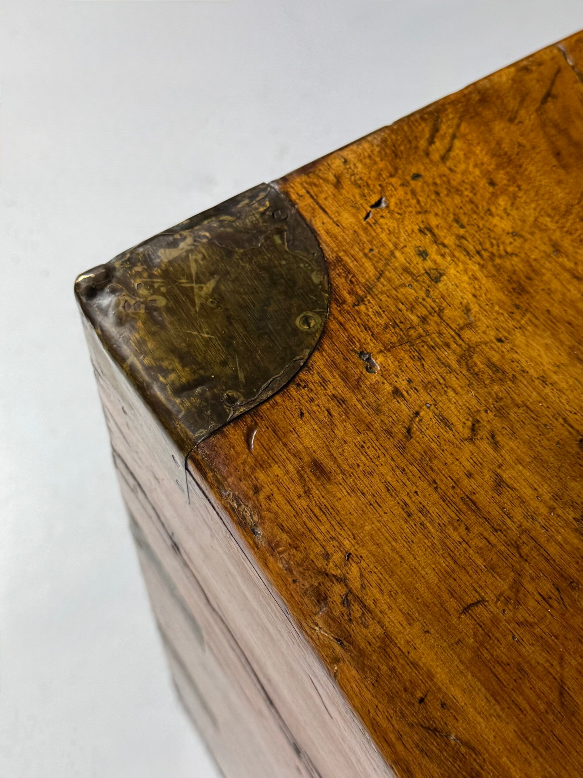 Campaign chest 19th century camphor antique
