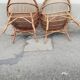 Paire de fauteuils vintage rotin
