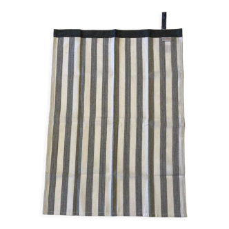 Black striped tea towel