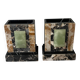 Pair of Art Deco marble and onyx bookends