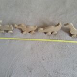 lot de 4 jouets en bois à roulettes
