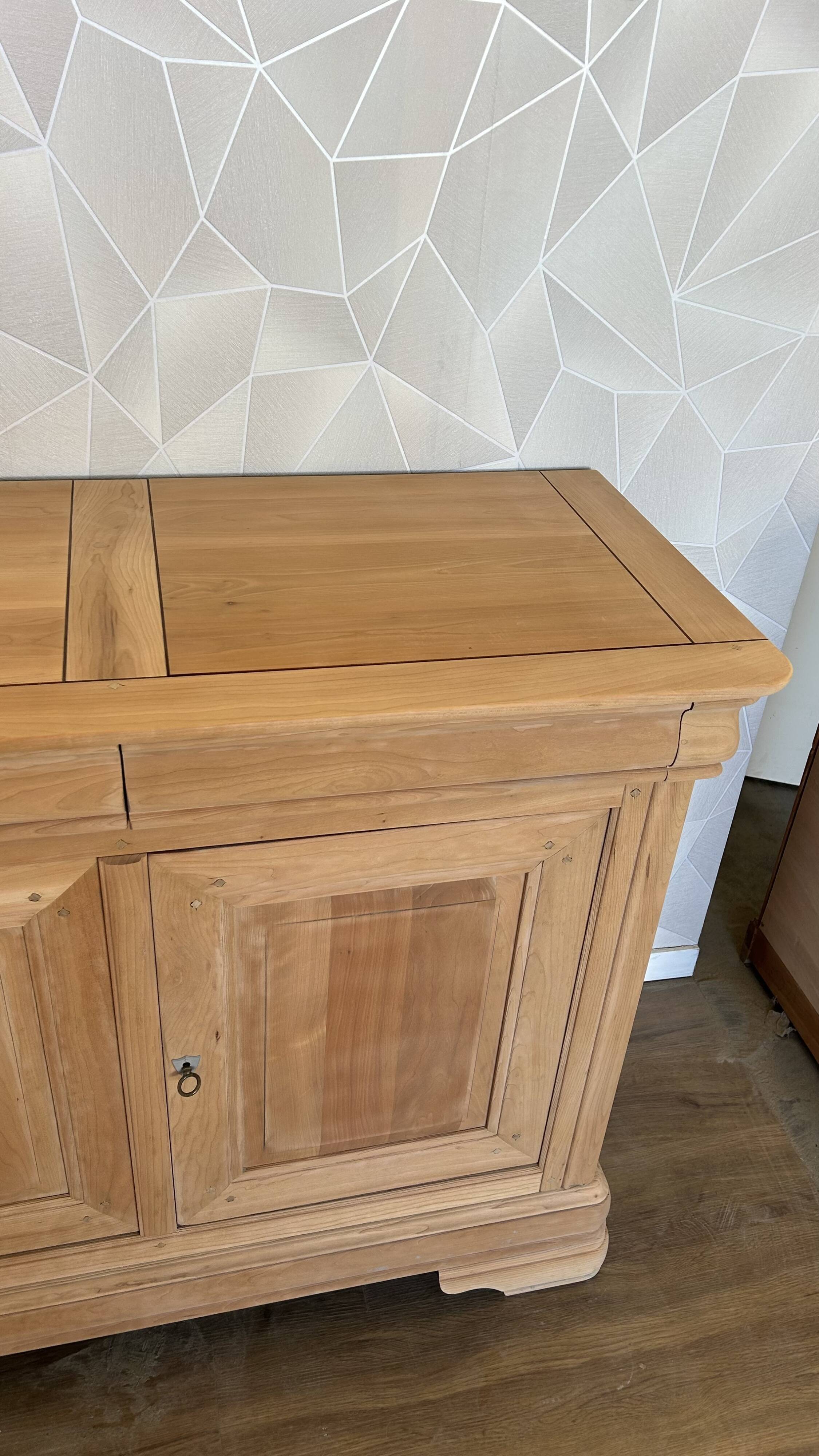 Large Louis Philippe buffet with 4 airbrushed doors