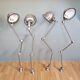 Lot de 4 lampes industrielle Jieldé en acier brossé, 3 bras