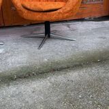 Mid-century metal and fabric swivel chairs, 1960s, set of 2