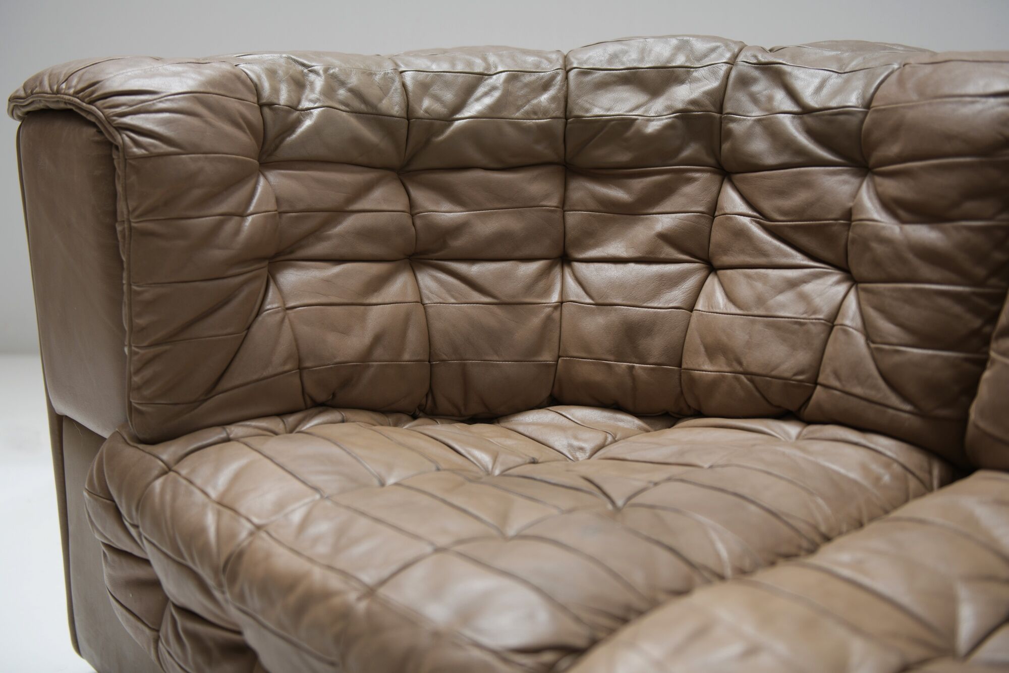 DS 11 modular sofa in brown patchwork leather by De Sede Team for De Sede Swiss