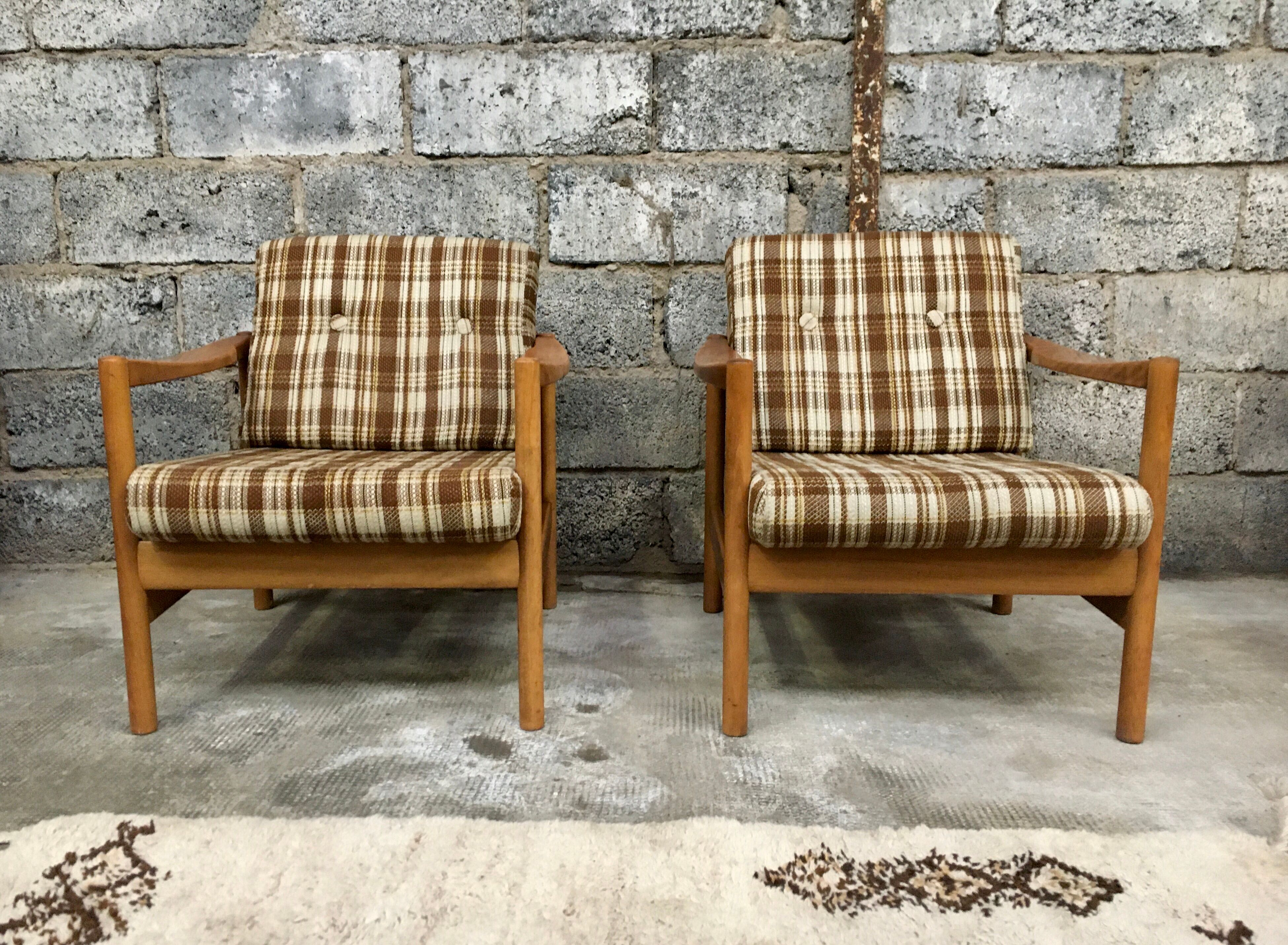 Pair of Scandinavian armchair fabric tiles