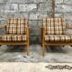 Pair of Scandinavian armchair fabric tiles