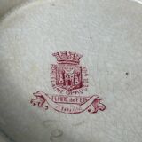 Antique salad bowl in Giens porcelain, iron earth