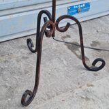 Wrought iron floor lamp and rope