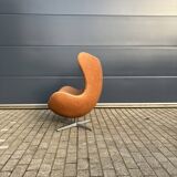 Original Fritz Hansen Egg chair from 1983 in perfect condition, new!! Rustic Cognac Camel Leather