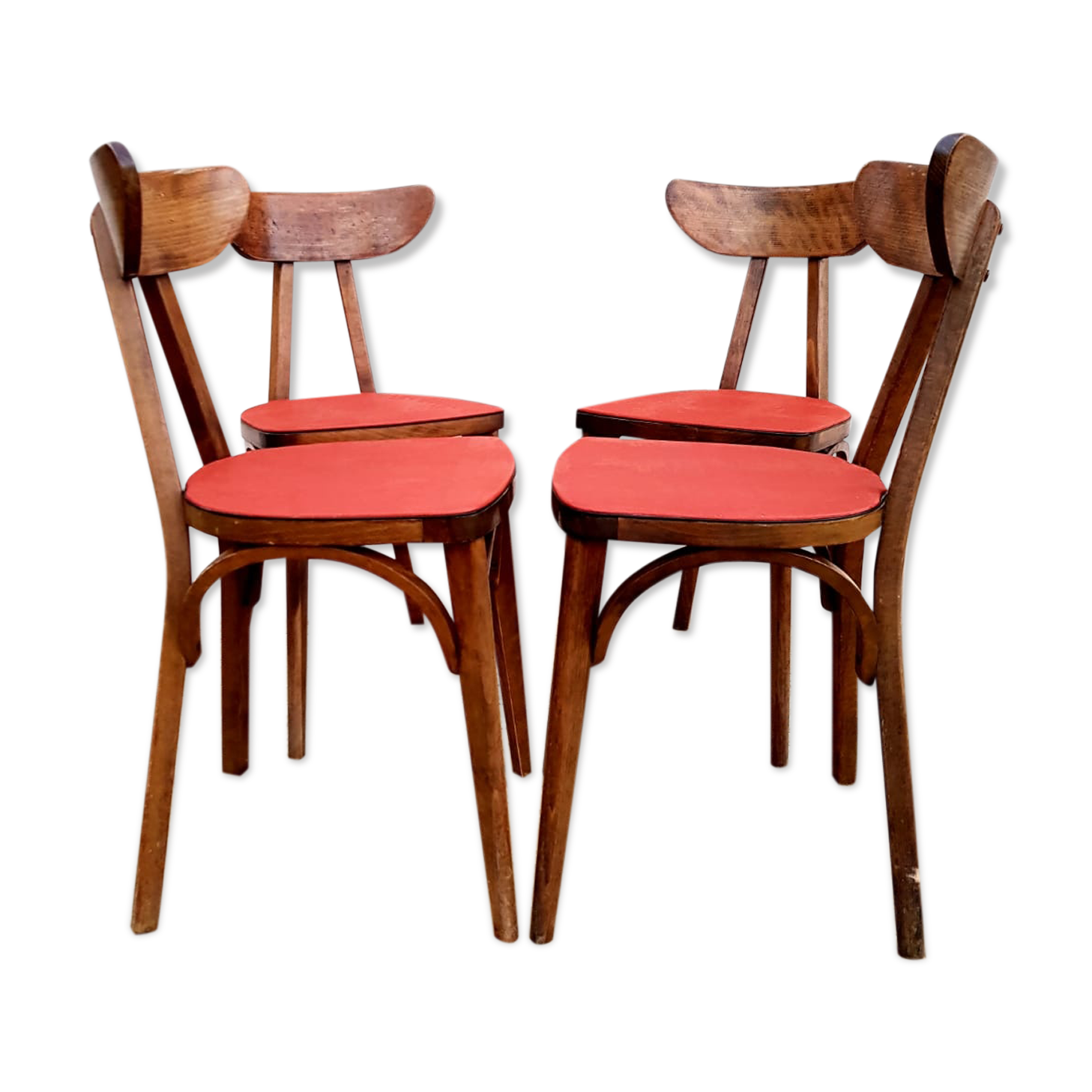 4 chairs Bistro/banana style Luterma sitting vintage Red