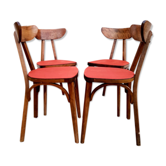 4 chairs Bistro/banana style Luterma sitting vintage Red