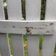 Pair of iron and old wood garden chairs