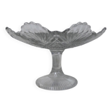 footed plate compote dish in molded glass