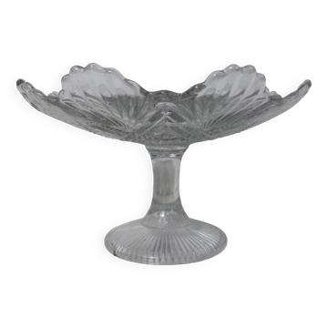 Coupe à fruits en verre moulé ciselé